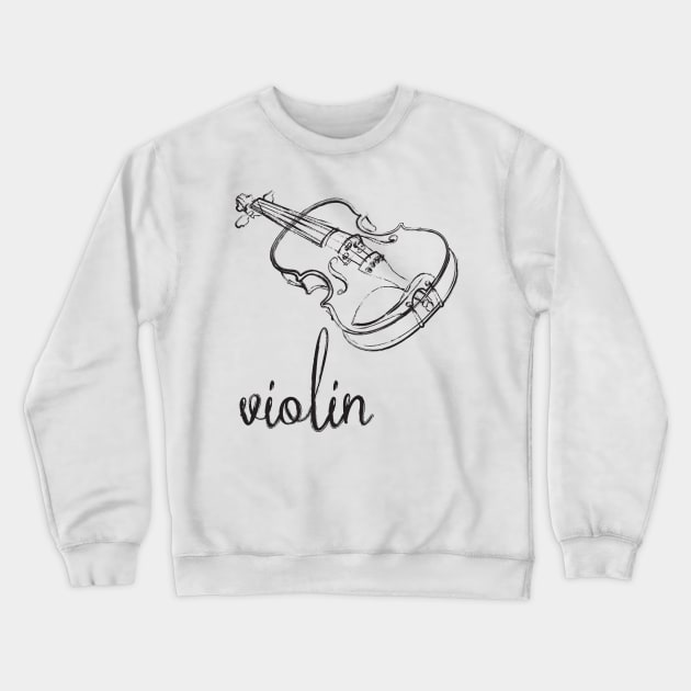 Violin Crewneck Sweatshirt by evisionarts